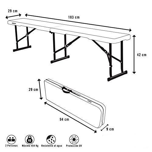 Heavy Duty 4FT 6FT Outdoor Lightweight Plastic White Folding Bench
