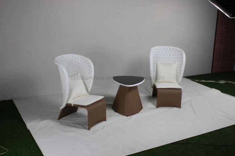 3PCS Leisure High Back Chair Outdoor Furniture with Coffee Table