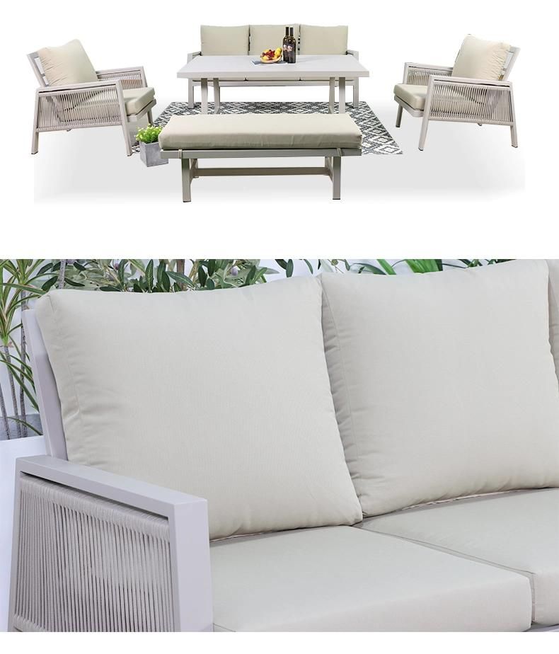 New Aluminium+ Rope Outdoor Sectionals on Sale Garden Furniture Corner Sofa