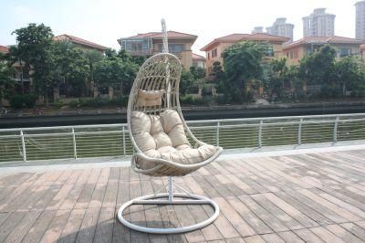 China Foshan Rotary OEM Garden Egg Shape Hanging with Stand Wicker Swing Chair Price