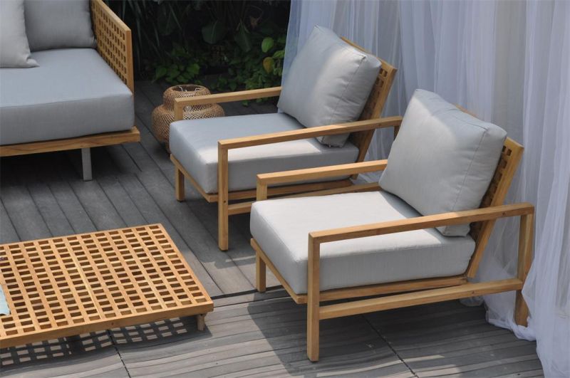 Modern Style Teak Wooden Garden Outdoor Patio Outdoor Wooden Furniture Sofa Set