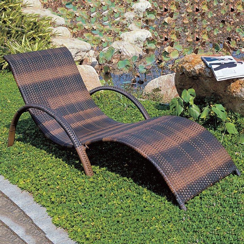 Outdoor Patio Garden Pool Sunbed Chaise Lounger with Sling