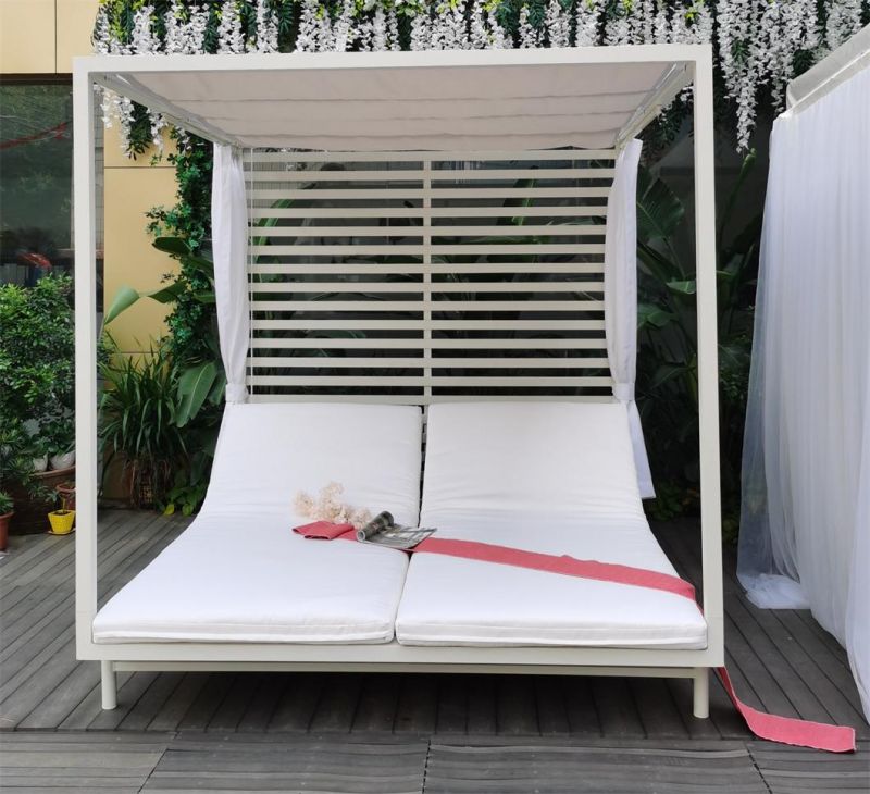 Modern Outdoor Garden Patio Hotel Home Outdoor Furniture Beach Chair Two-Seat Sun Lounger Sunbed