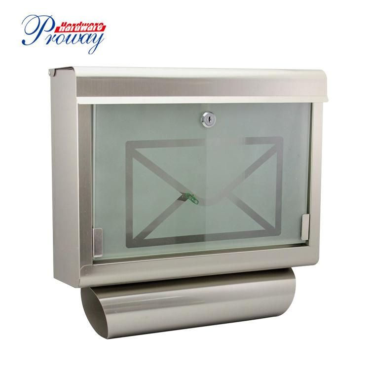 Stainless Steel Wall Mounted Mailbox with Glasses Door