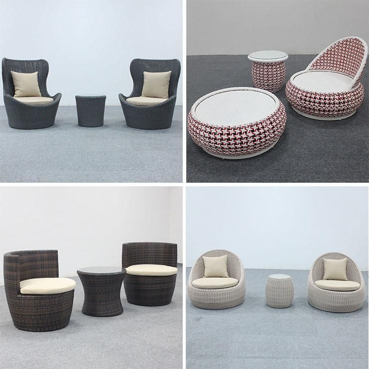 Coffee Shop Furniture Three Pieces Outdoor Patio Rattan Chair