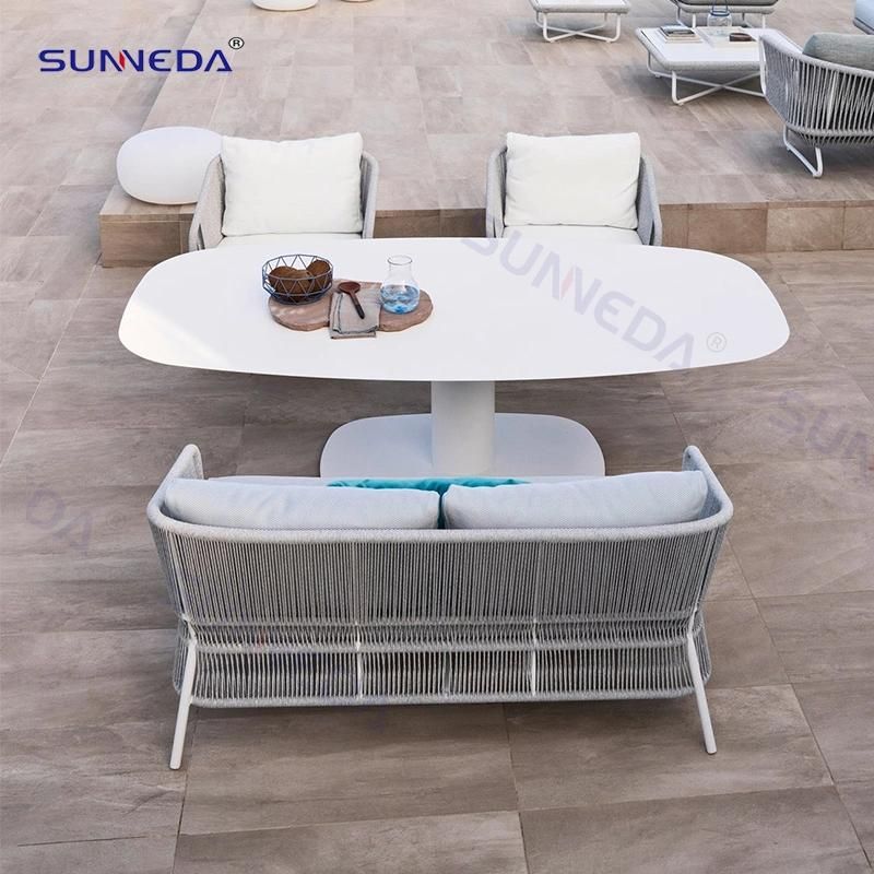 Outdoor PE Rattan Aluminum Ropewicker Weaving Patio Sofa Hotel Villa Resort Modern Patio Furniture
