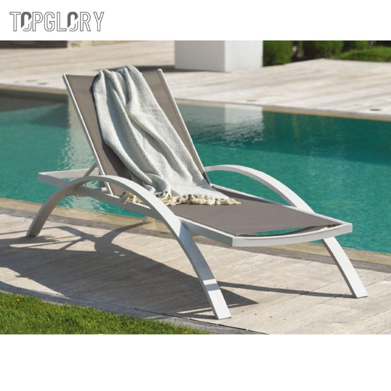 Swimming Pool Furniture Outdoor Aluminum Beach Upholstery Lounge Chaises Pool Chairs Sun Lounger