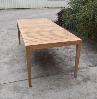 Outdoor Teak Furniture Rectangular Dining Wooden Table for Garden
