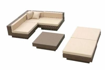 Combination Customized Modern Rattan Sofa Bed Outdoor Wicker Furniture Sale in China