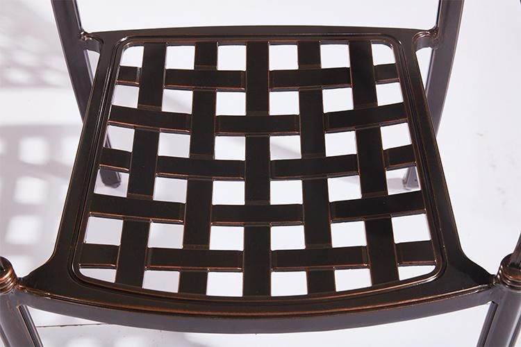 Patio Antique Metal Frame Chair Outdoor Restaurant furniture with 4 Seaters