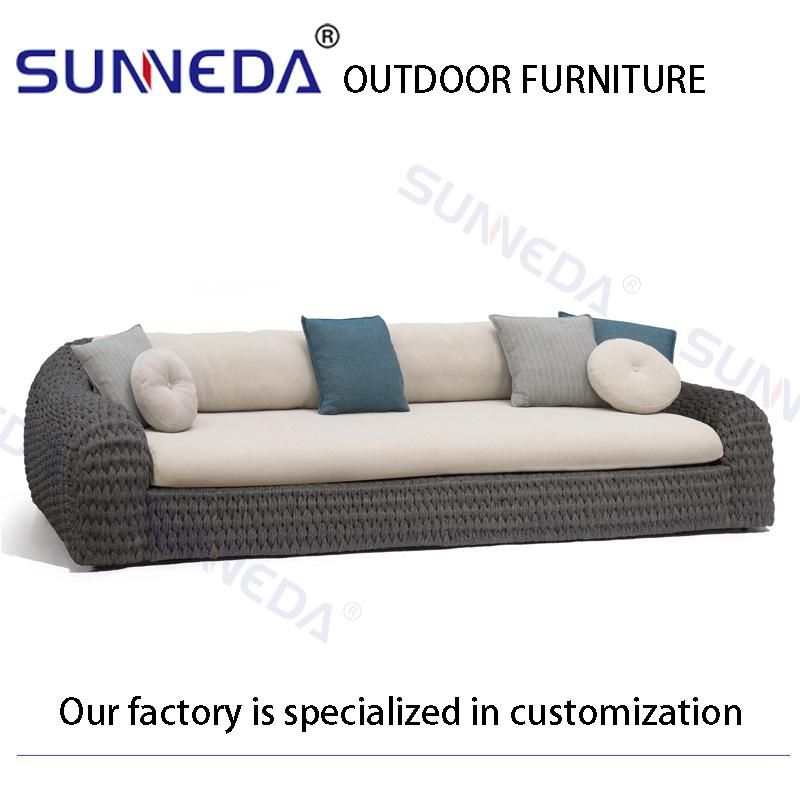 Outdoor Backyard Swimming Pool Sofa and Rock Plate Tea Table