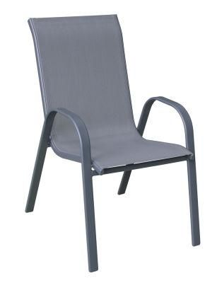 Stackable Sling Outdoor Dining Cafe Garden Textilene Chairs