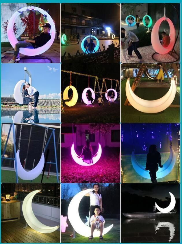 Factory Custom Made  Garden Outdoor LED Furniture  Hanging Swing with Stand