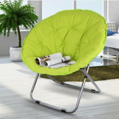 Large Folding Saucer Moon Chair Den TV Living Room Round Seat Durable Steel New