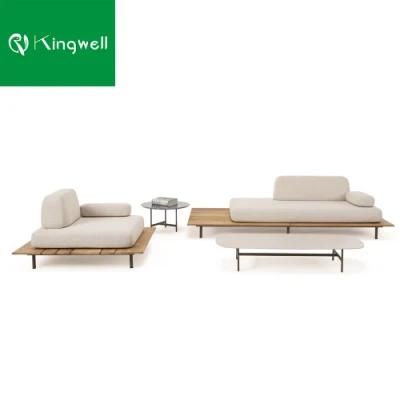 Outside Minimalism Design Garden Sets Patio Dining Furniture Teak Sofa for Event Outdoor