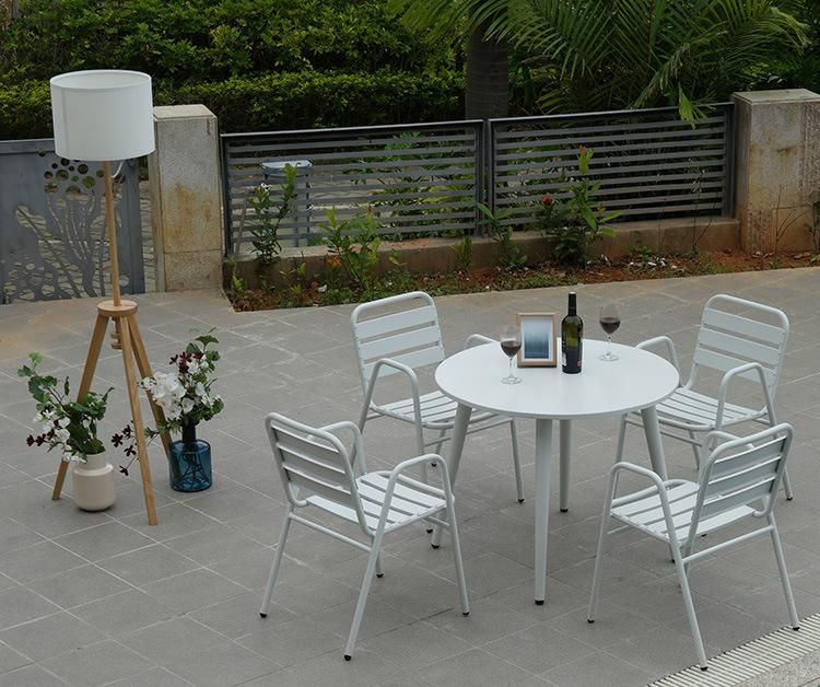 4 Seater Round Aluminum Garden Furniture Outdoor Table Set