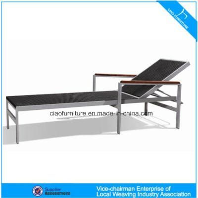 Leisure Outdoor Furniture Aluminumtextilene Chaise Lounge with Teakwood