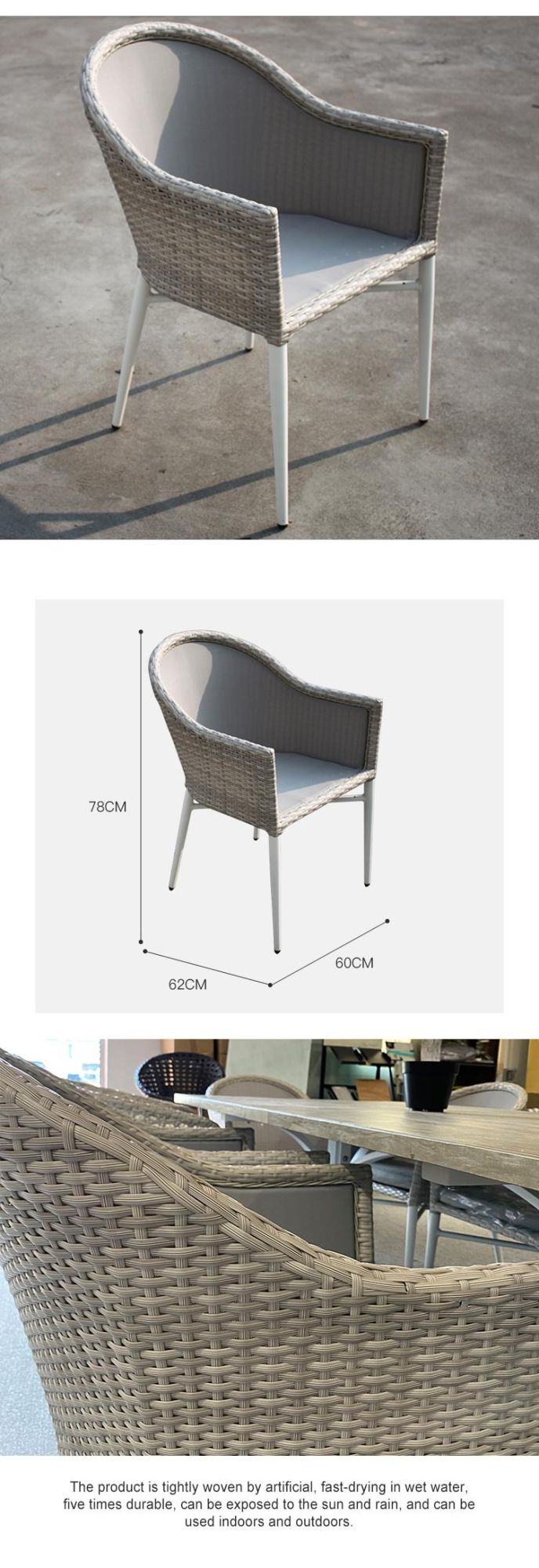 Outdoor Patio Dining Set Modern Designer Villa Restaurant Chair and Tables