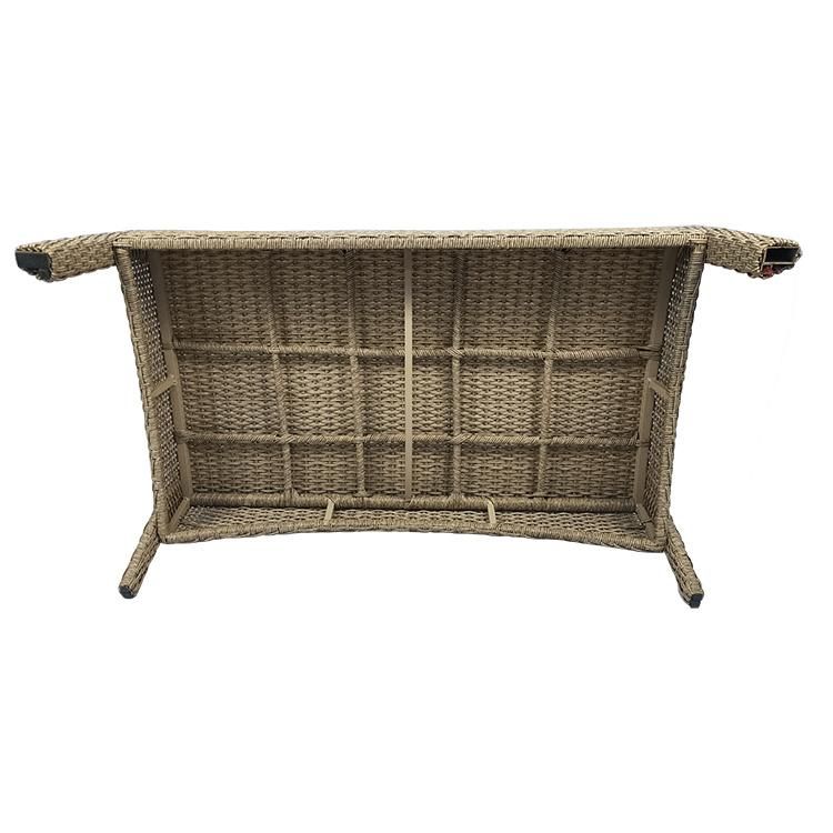 Hot Sale Modern Outdoor Aluminum Frame Sea Grass Color PE Rattan Sofa