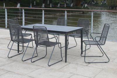 New Metal OEM Customized Outside Patio Dining Set for 6