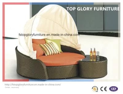 Outdoor Beach Garden Furniture Rattan Sunbed Disassemble Daybed Sun Lounger
