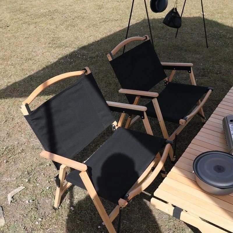 Hot Selling Metal Wooden Foldable Chair Camping Canvas Camping Furniture Set