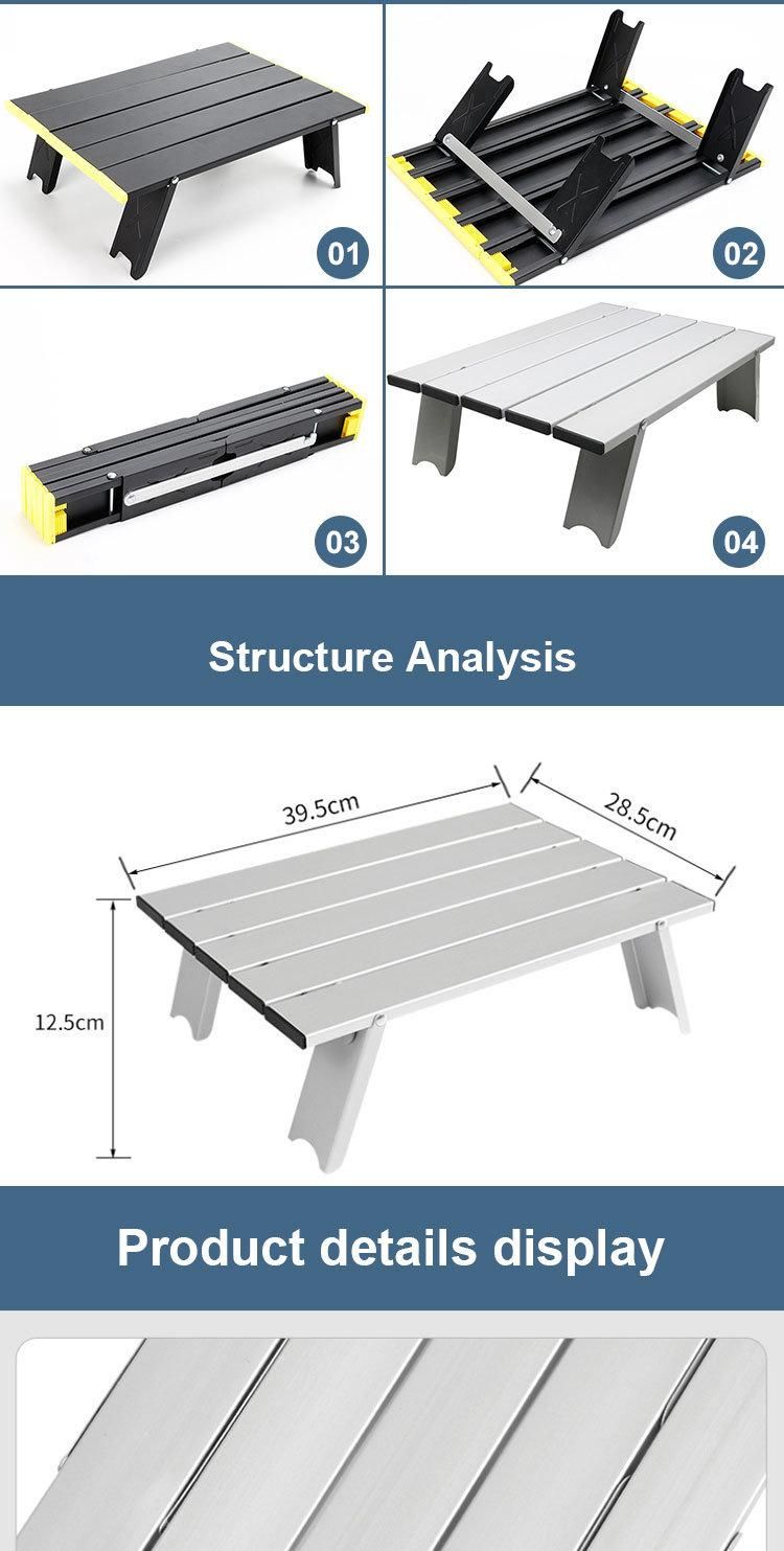 Small Portable Easy to Store Aluminum Alloy Outdoor Folding Camping Picnic Table