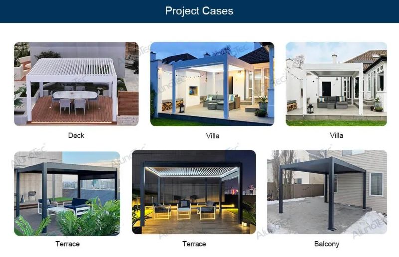 Exterior Bioclimatic 3X3 3X4 Standard Size Cheap Pergola Design For Resell