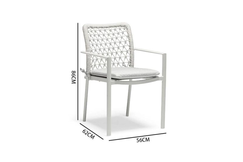 Modern Garden Olive Braided Rope Aluminum Frame Outdoor Chair Wholesale