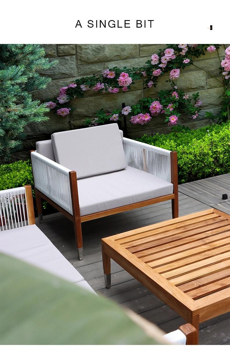 4 PCS Aluminum Sling Rope Garden Sofa Furniture Patio Sofa Set for Outdoor