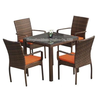 Garden Furniture Outdoor Rattan Bamboo Dining Chair Cafe Set