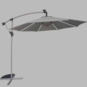 10FT Outdoor Banana Umbrella with LED Lights