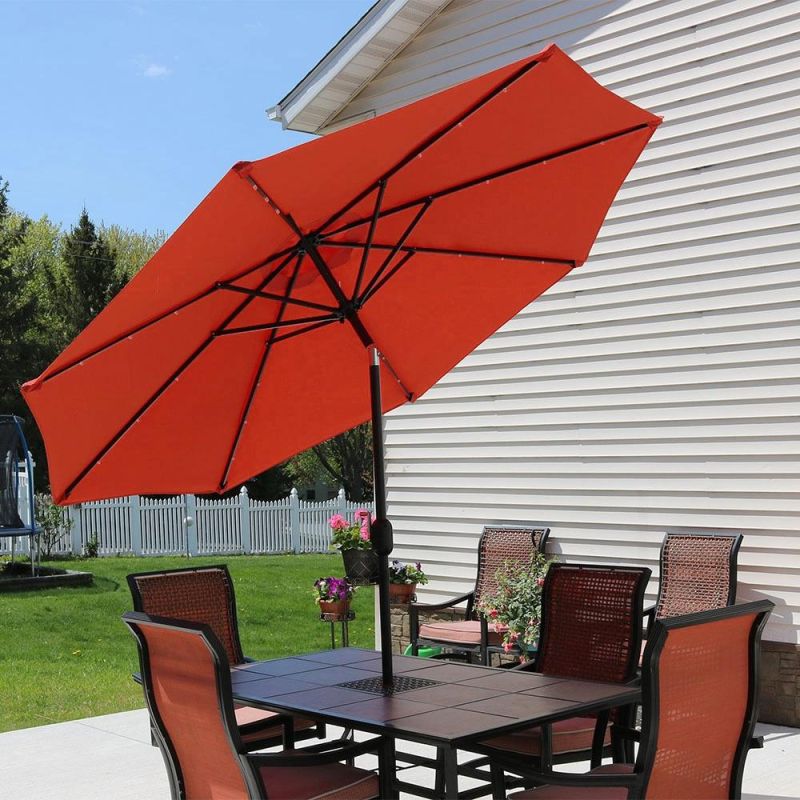 Sunnyglade 10′ Outdoor Adjustable Offset Cantilever Hanging Patio Umbrella (Black and White)