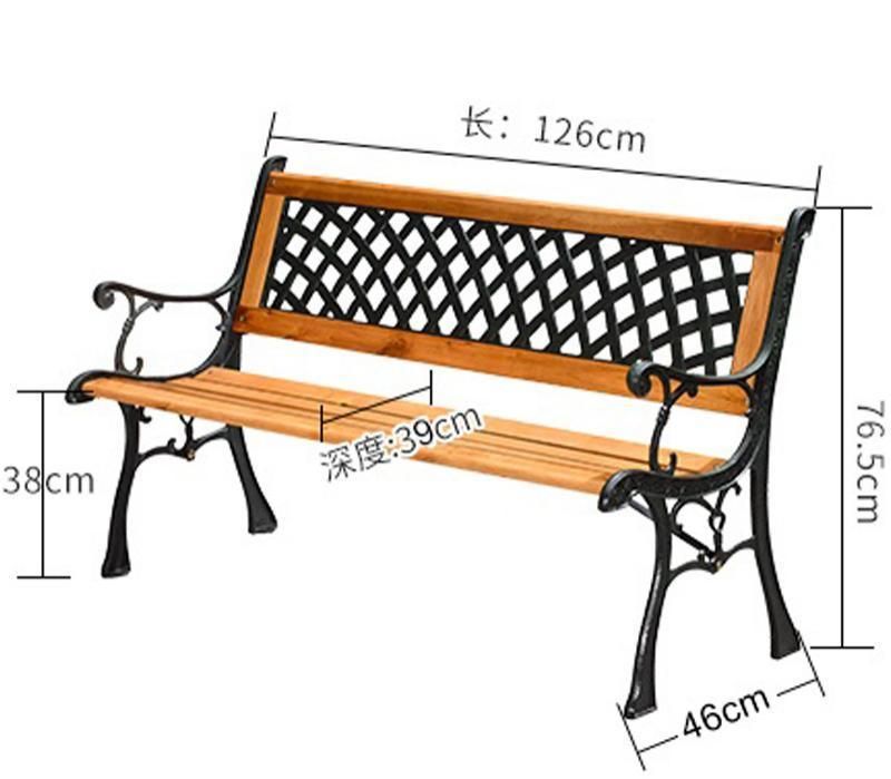 Outdoor Public Garden Plastic Wood Furniture Waiting Bench for Long Time