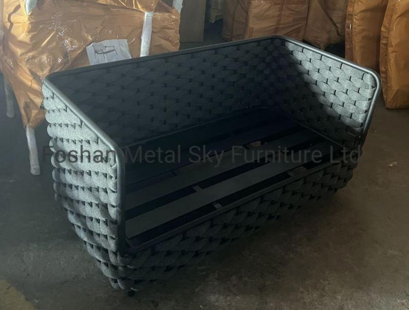 Outdoor Hotel Restaurant Patio Garden Aluminum Wicker Rattan Rope Sofa