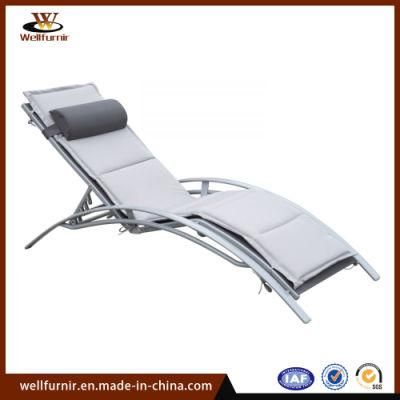Promotions Hotel Leisure Outdoor Aluminum Metal Chaise Lounge Chair