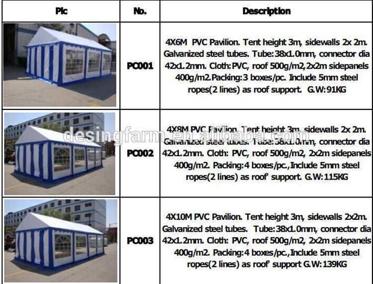 Hot Sale Outdoor PE PVC Pavillion Party Wedding Tent
