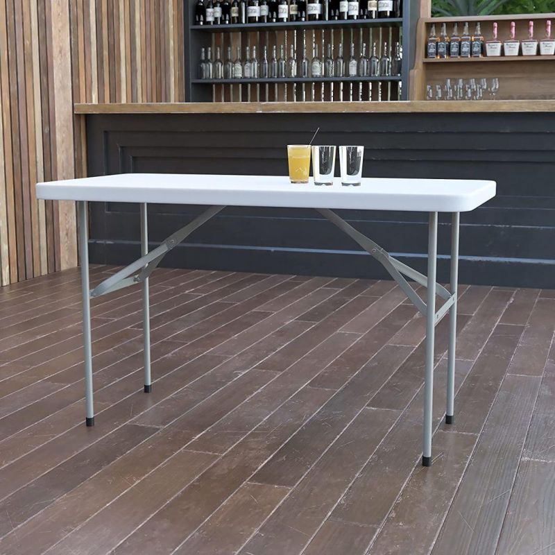 White Plastic Outdoor Dining Rectangle Folding Catering Table