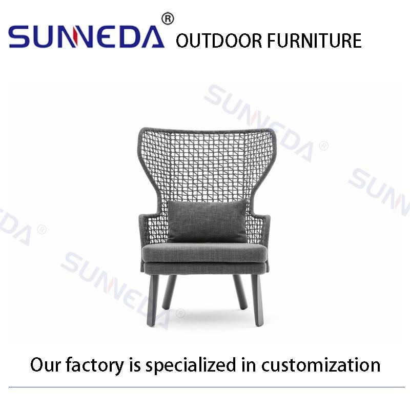 Luxury Comfortable Outdoor Furniture with Rope Chair Set and Tea Table