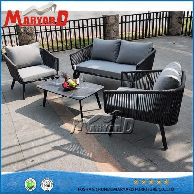 Hotel Patio Terrace Outdoor Furniture Garden Sofa Set with Rope Weaving