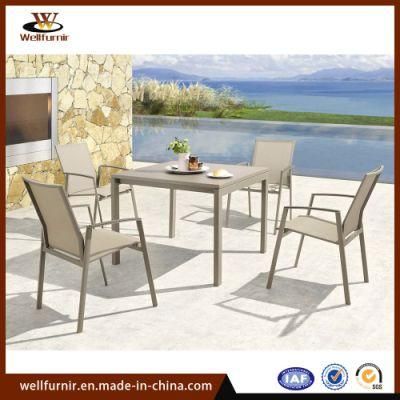 Well Furnir Garden Patio Beach Hotel Aluminum Dining Furniture (MY-524)