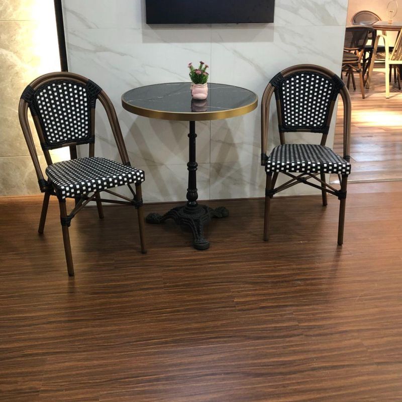 New Style Black and White Damask Flat Rattan Stackable Chair