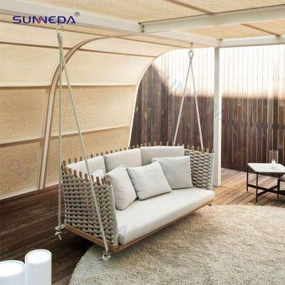2021 Hot Sale Modern Outdoor Garden Rope 3 Seaters with Hanging Sofa Swing Chair