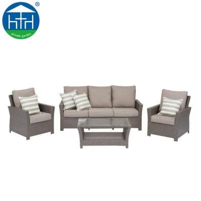 All Weather Garden 4 Peoples Seat Cheap Wicker Outdoor Rattan Sofa Furniture