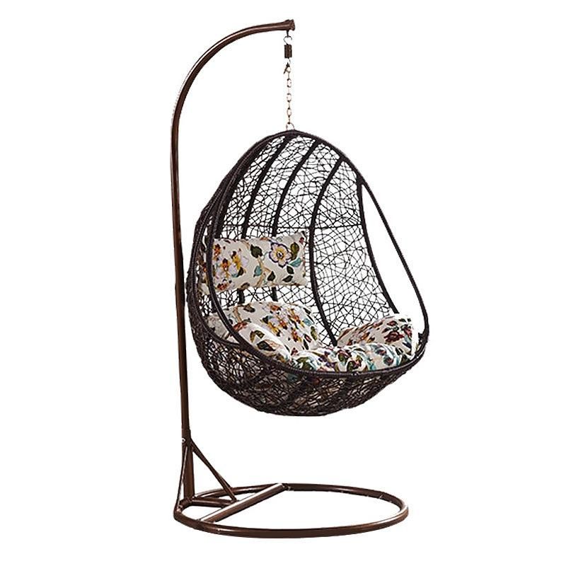 Modern Patio Garden Outdoor Gaming Rattan Metal Egg Swing Chair