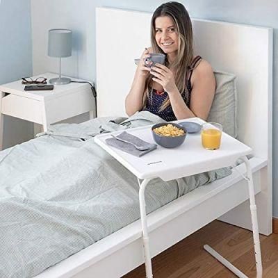 Folding TV Tray Table and Cup Holder with 6 Height and 3 Angle Adjustments