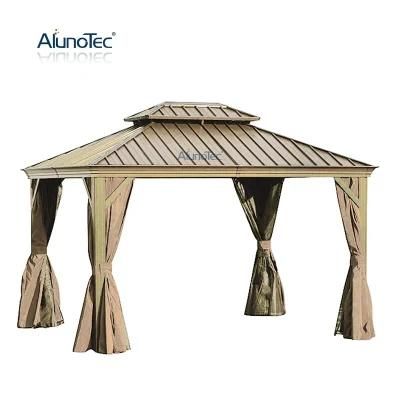 Rust proof Aluminum Frame Sunshading Gazebo Cover Vertical Double Layer Design