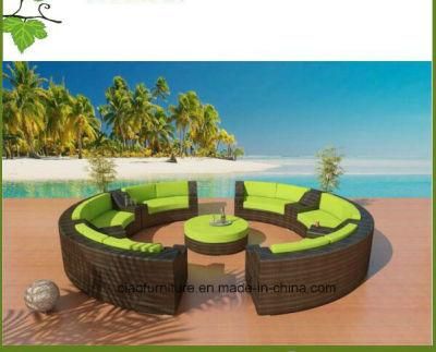 Leisure Rattan Garden Furniture Modern Patio Round Wicker Sofa (CF1534)