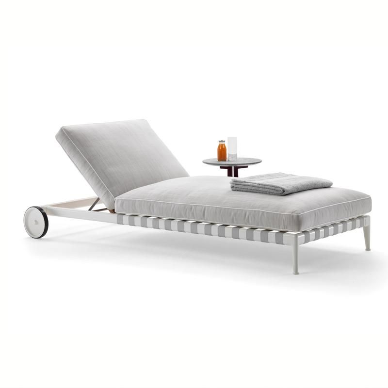 Outdoor Rattan Bed Lounge Chair Folding Beach Single Hotel Swimming Pool Balcony Hotel Villa Open Air