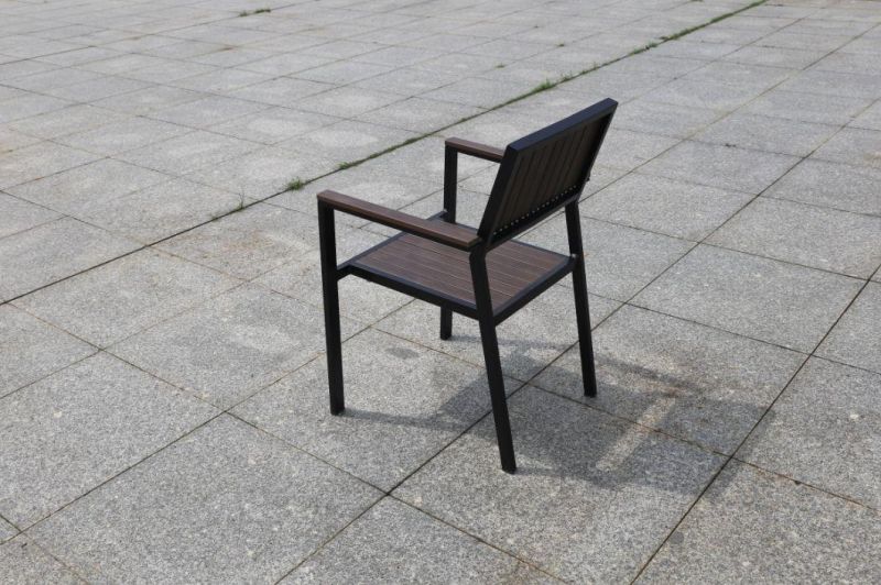 Outdoor Aluminum Patio Plastic Wood Outdoor Table Set Picnic Garden Furniture